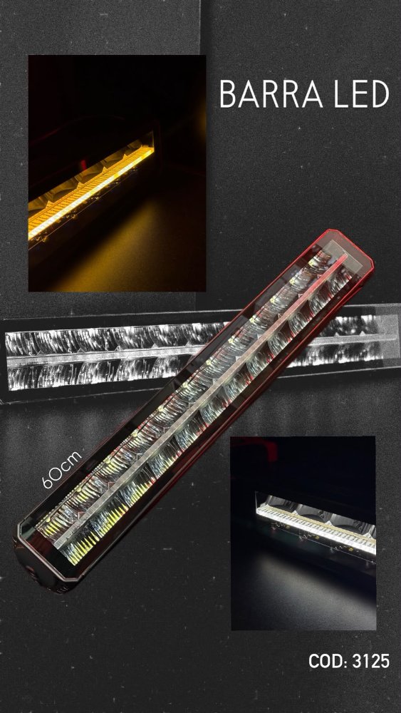 - Barra led 41128 60cm recto doble DRL 100W de potencia *3125 (x3= 640.000 c/u)
