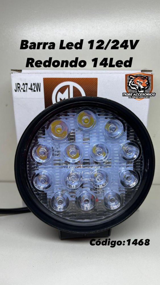 - BARRA LED JR-27-60W 14 LED REDONDO 12/24 VOLT-ML *1468