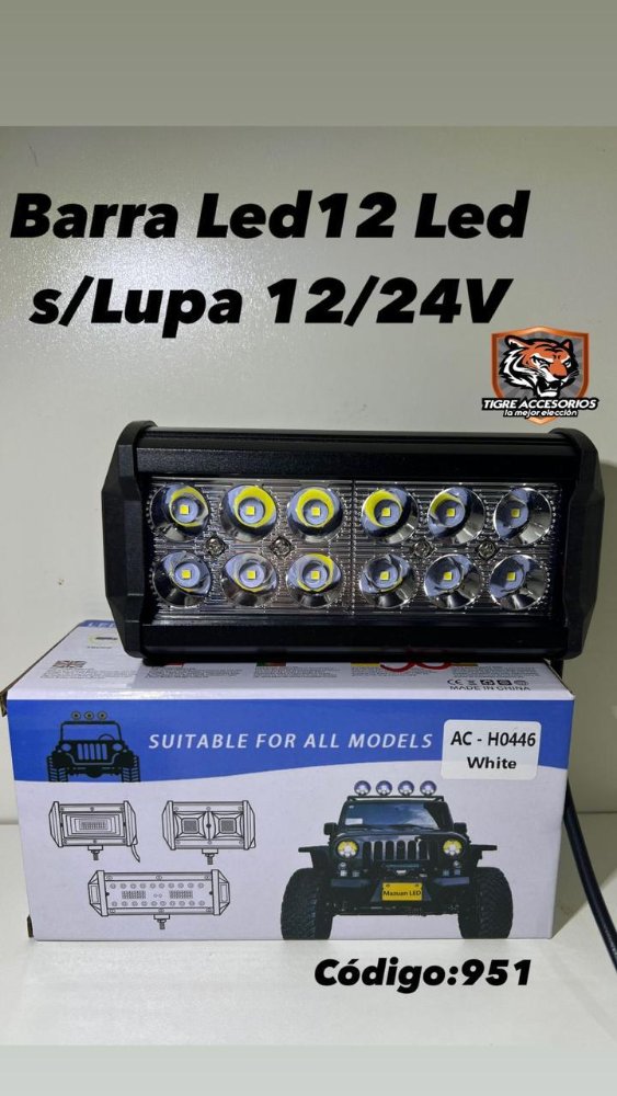 - Barra Led s/Lupa 12 Led 16x7,5cm 12/24V *951