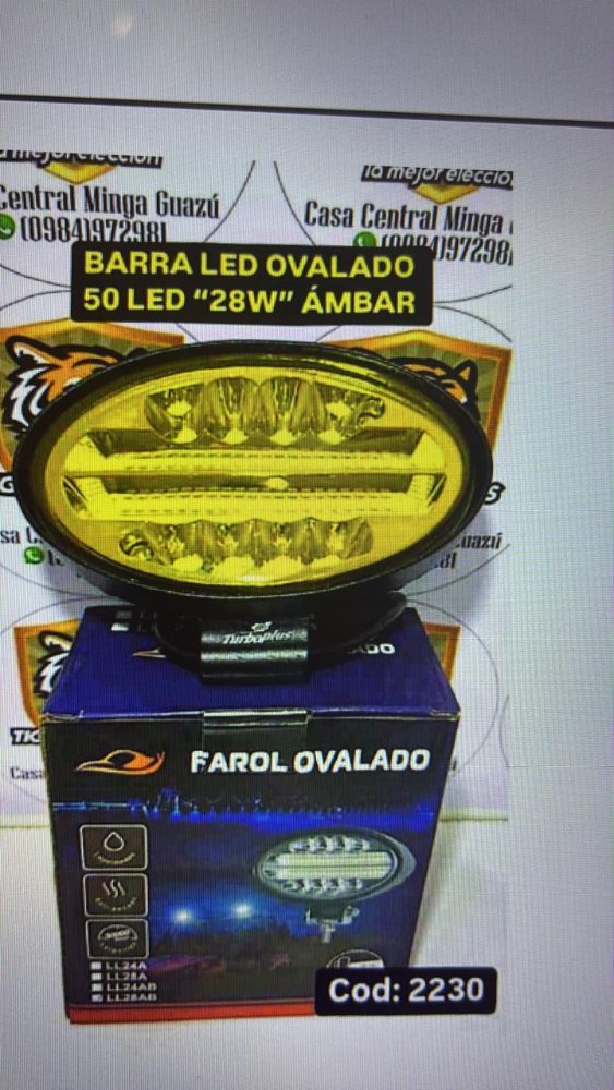- Barra Led LL28AB ovalado 50led 28w ámbar *2230