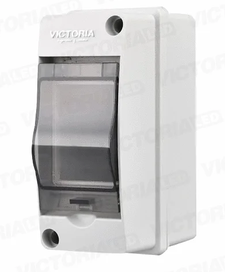 CAJA BREAKER DIN 1-2 POLOS PLASTICA SOBREPUESTA  CON TAPA IP23, 5X13X6CM.