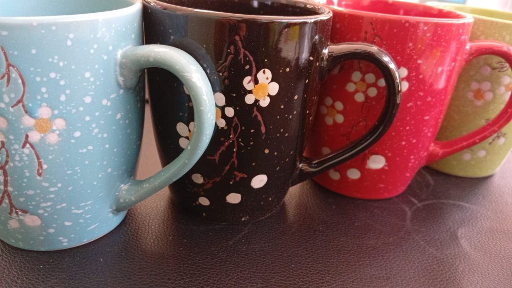 taza nevado flor