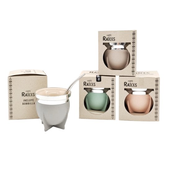 mate raices pvc c/bombilla metal
