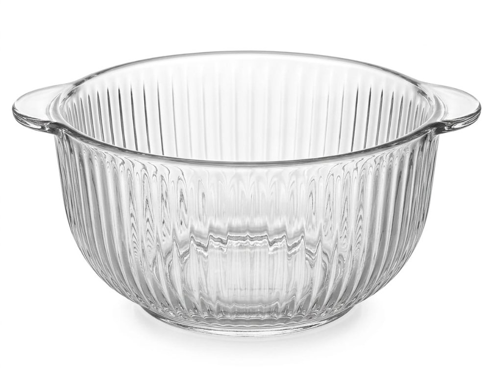 bowl de vidrio con asas