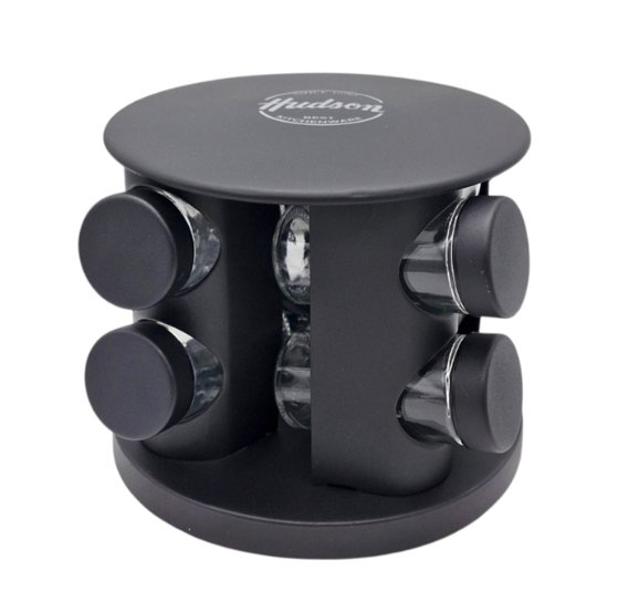Set X8 Especieros Giratorio Negro Hudson