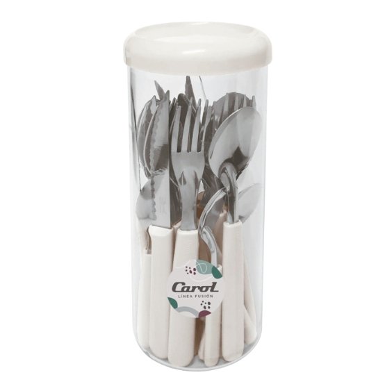 set 24 cubierto carol fusion pote tiza