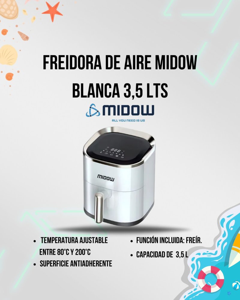 freidora de aire midow 3.5lts.