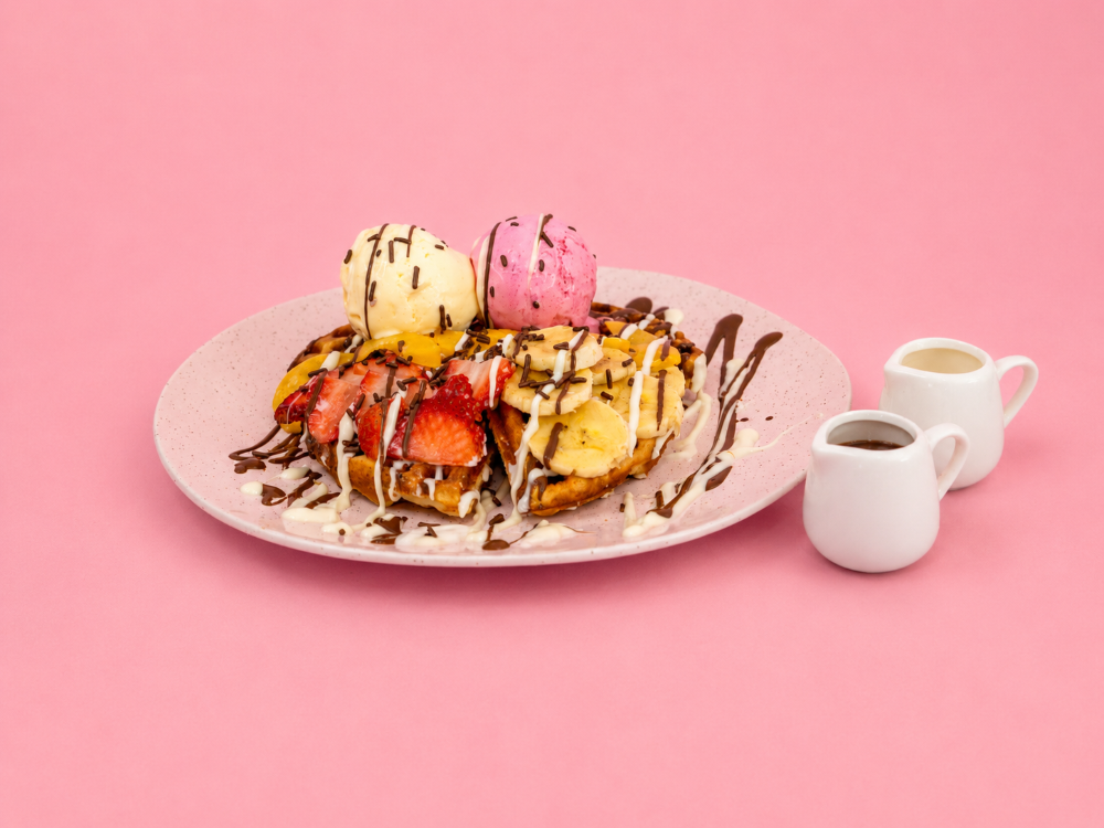 Waffle Fruti Luna (2 bolas Helado)
