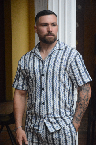 CAMISA AURORA BLANCA R/NEGRA