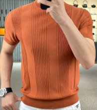 POLO FRANELA NARANJA T/RAYAS