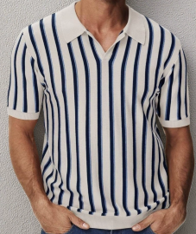 POLO LINEAS AZUL