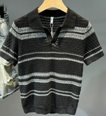 POLO TEJIDO NEGRO RAYAS