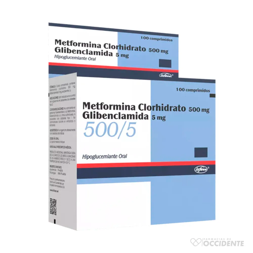 metformina+gliben 500mg/5mg (infasa) blister x  10 tabletas #