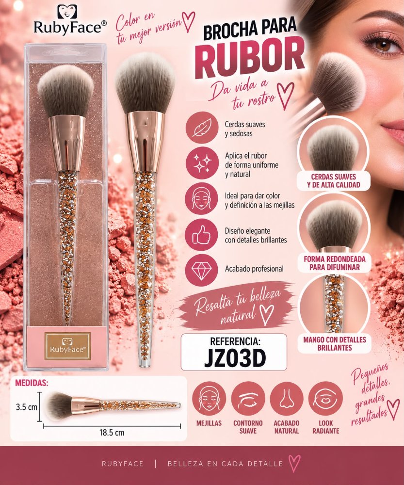 Brocha para rubor JZ03D Ruby Face