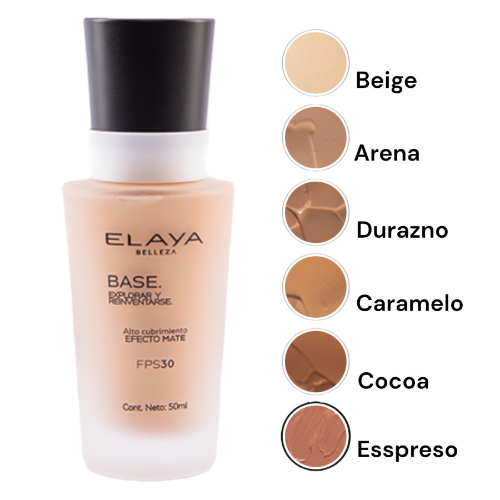 Base alto cubrimiento Elaya e011