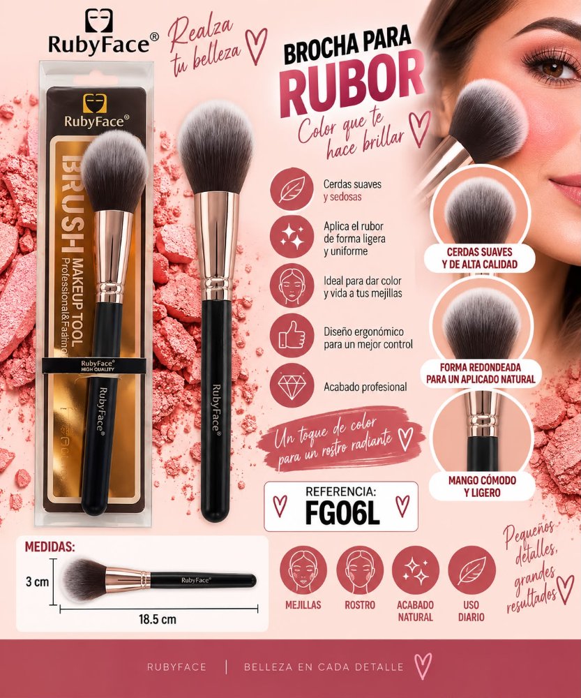 Brocha para rubor FG06L Ruby Face