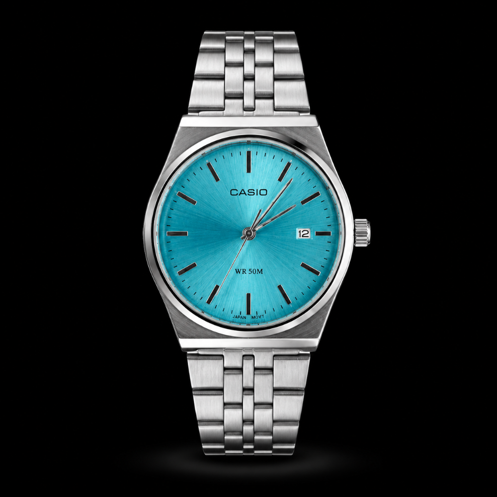 CASIO 6 PLATA TURQUESA (premium)