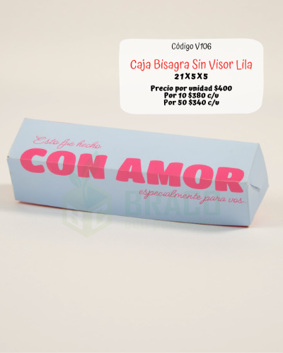 v106 Caja Bisagra Sin Visor Lila 21x5x5