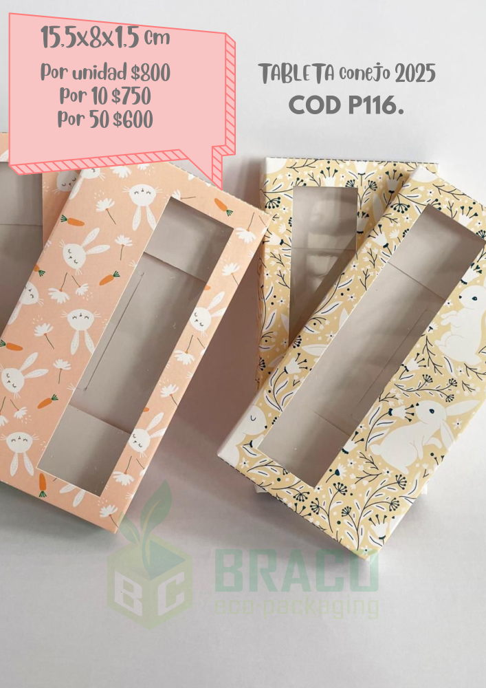 P117 Caja Para Tableta Conejo  naranja