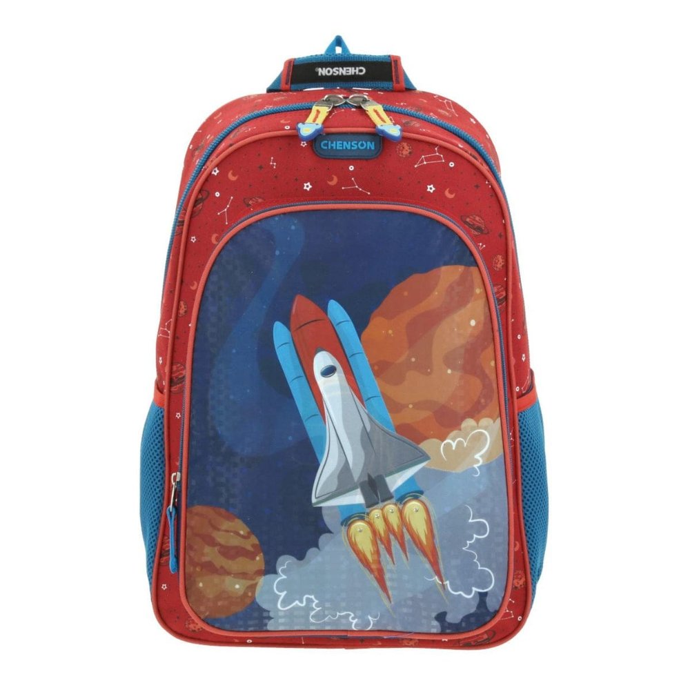 Mochila + cartuchera Chenson varon cohete con carro