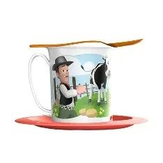 Set taza, plato y cucghara infantil La Granja Zenon