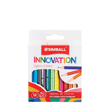 Lapices de colores borrables Simbal Innovatiom cortos x 12unid