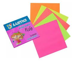 Papel glace Fluo Luma x10 colores surt