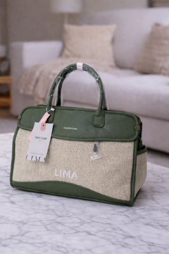 Bolso- mochila Lima natural y verde