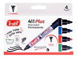 Marcador permanente Trabi x4 colores 411plus