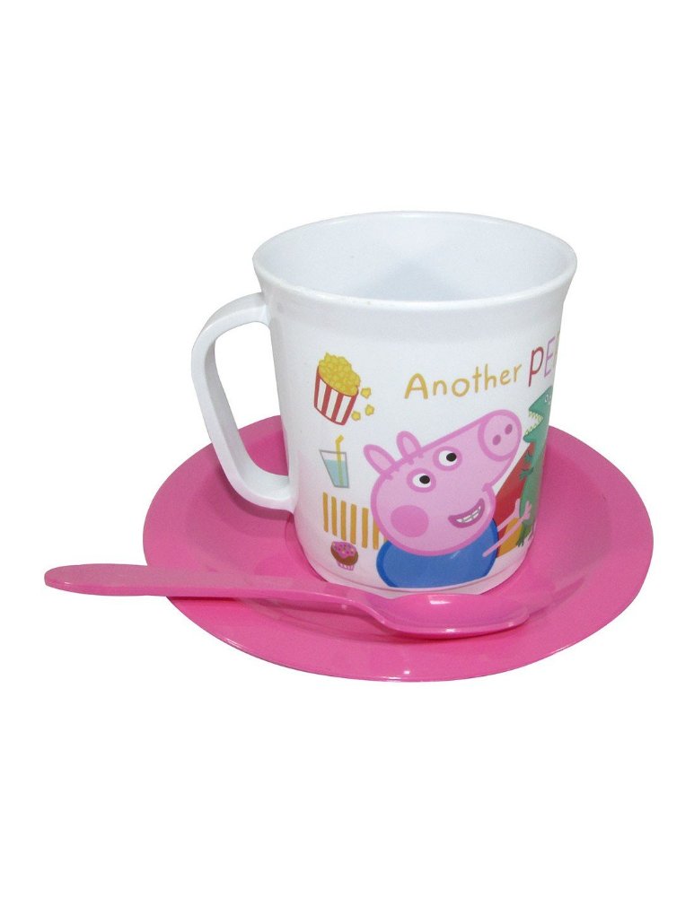 Set taza, plato y cucghara infantil Pepa Pig