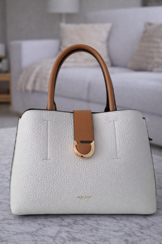 Cartera Squash blanca con suela