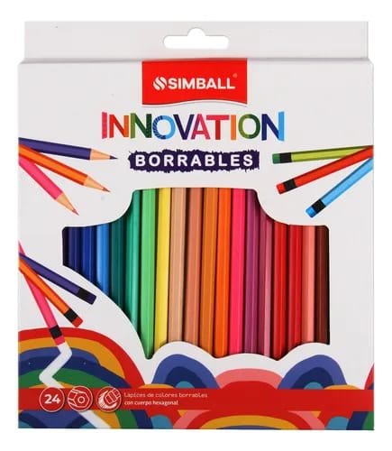 Lapices de colores borrables Simbal Innovatiom x 24unid