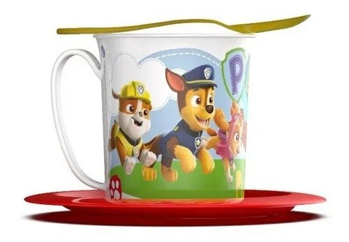 Set taza, plato y cucghara infantil Paw Patrol