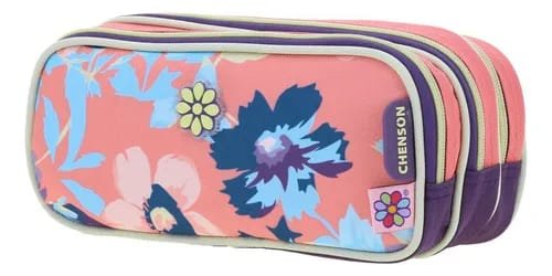 Cartuchera Chenson nena doble cierre flores Tia
