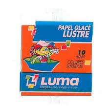 Papel glace Lustre Luma x10 colores surt