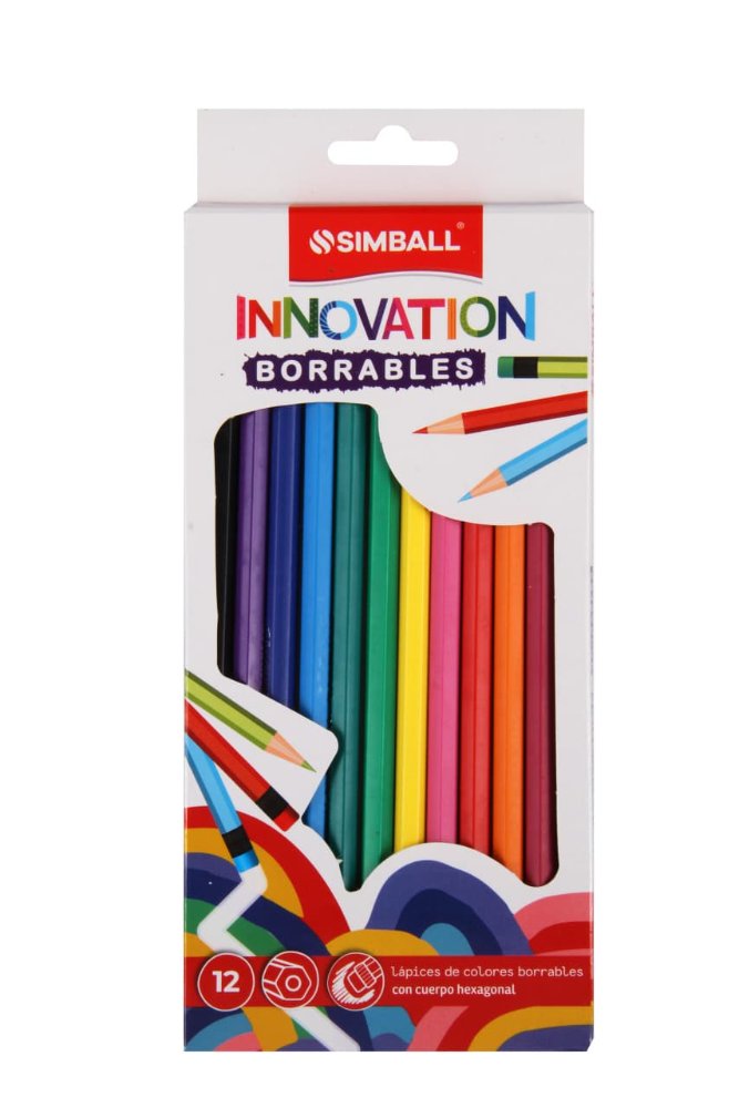Lapices de colores borrables Simbal Innovatiom x 12unid