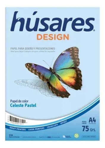 Hojas A4 pastel Husares Desing Celeste