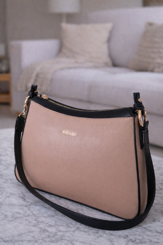Mini cartera Squash nude-negra