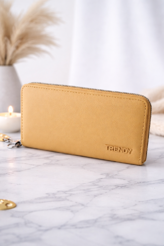 Billetera cierre simple Trendy natural
