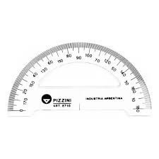 Transportador Pizzini transparente10cm 180°