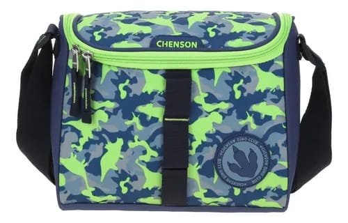 Lunchera Chenson varon Dino camuflada verde y azul Tia