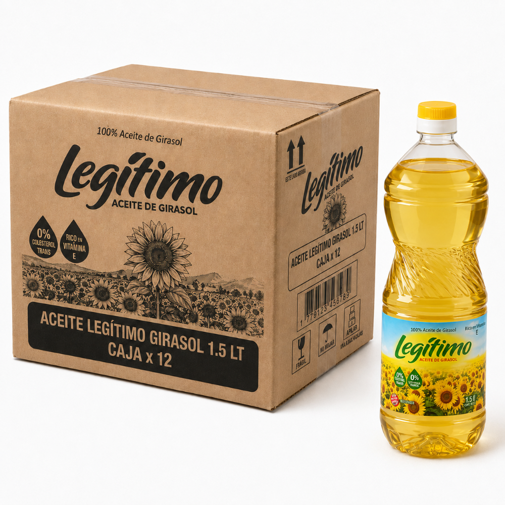 CAJA ACEITE LEGITIMO GIRASOL 1.5LT X12