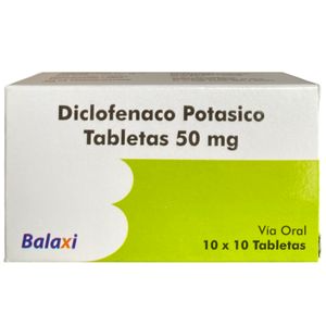 DICLOFENACO POTÁSICO 50g BALAXI, CAJA X 100UNI