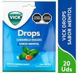 dulces vick  mentol dropds bolsa con 20