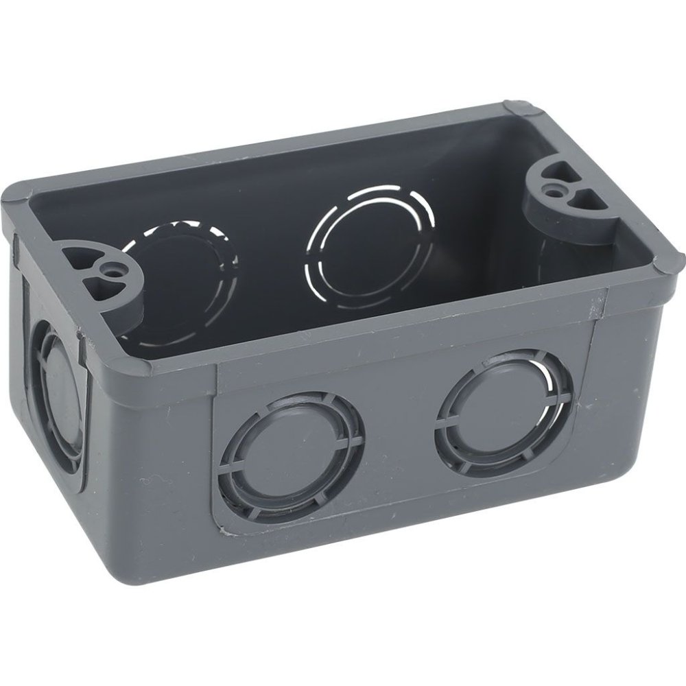CAJA RECTANGULAR PLASTICA 1/2"X3/4" GRIS 'AMANCO'