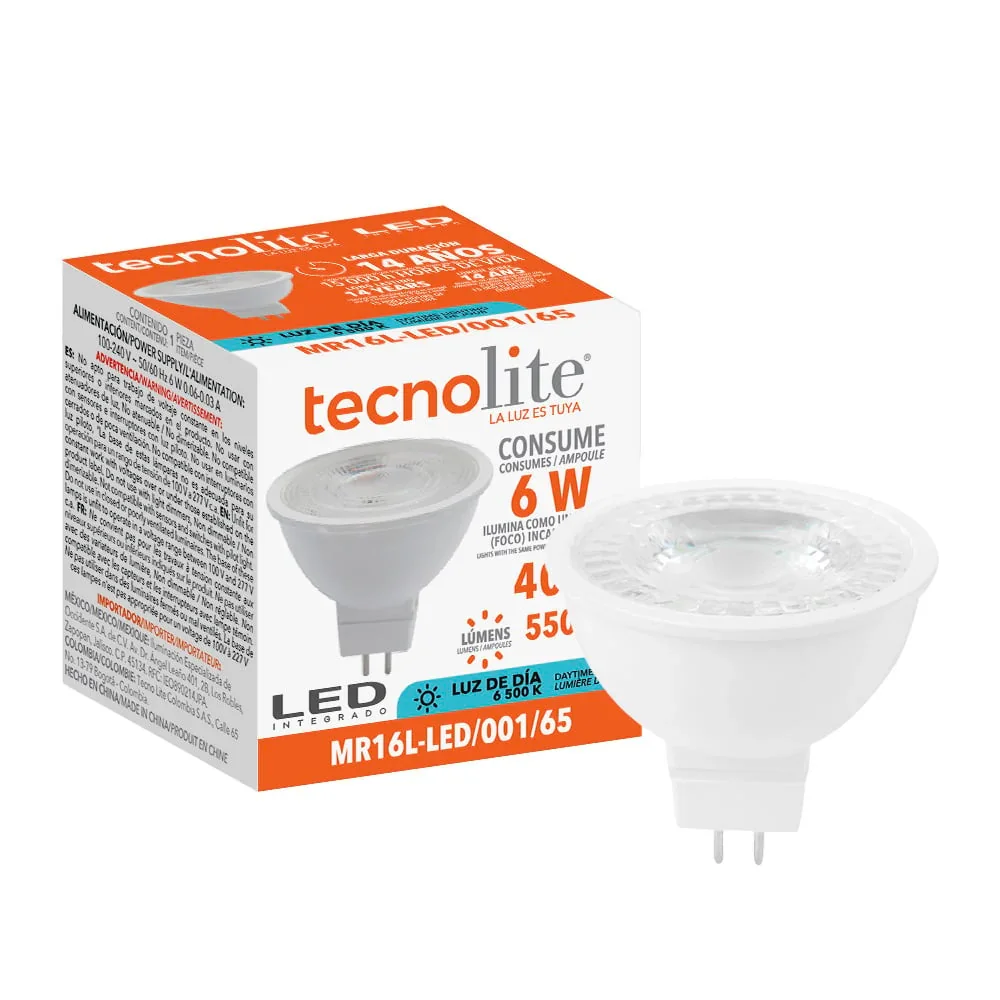 BOMBILLA LED MR16 6W 120V WW 'TECNO LITE' *MR16L-LED/001/30*