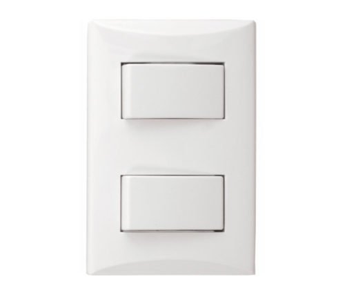 SWITCH DOBLE 15A 125V BLANCO PLATA 'EAGLE' *1004-W*