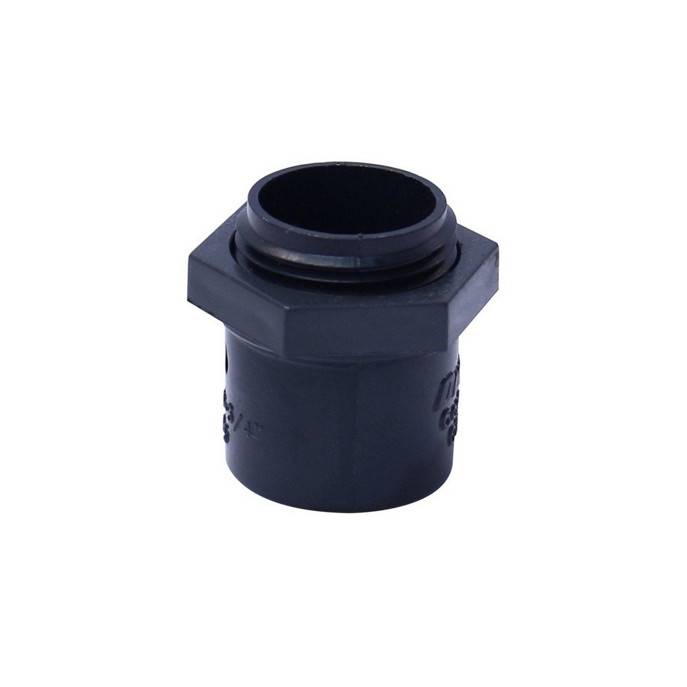 [CDD54] CONECTOR PVC 3/4 PULG. CON TUERCA PARA TUBO GRIS
