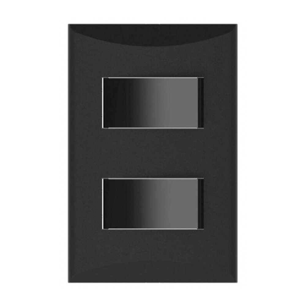SWITCH DOBLE 15A 125V NEGRO PLATA EAGLE