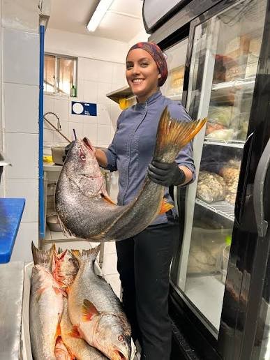 corvina(grande) entera eviserada fresca